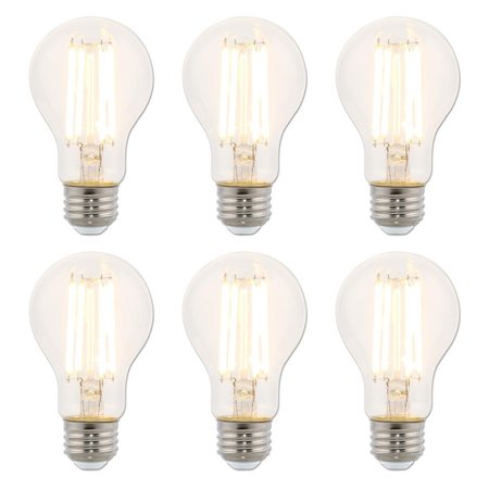 WESTINGHOUSE Bulb LED Dimmablemable 10W 120V A19 Filament 2700K Clear E26 Med Base, 6PK 5255020